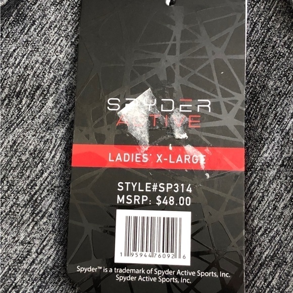 NWT SPYDER ACTIVE Style# SP314 Gray Moisture Wicking Racerback Tank Top Size XL - Picture 5 of 7
